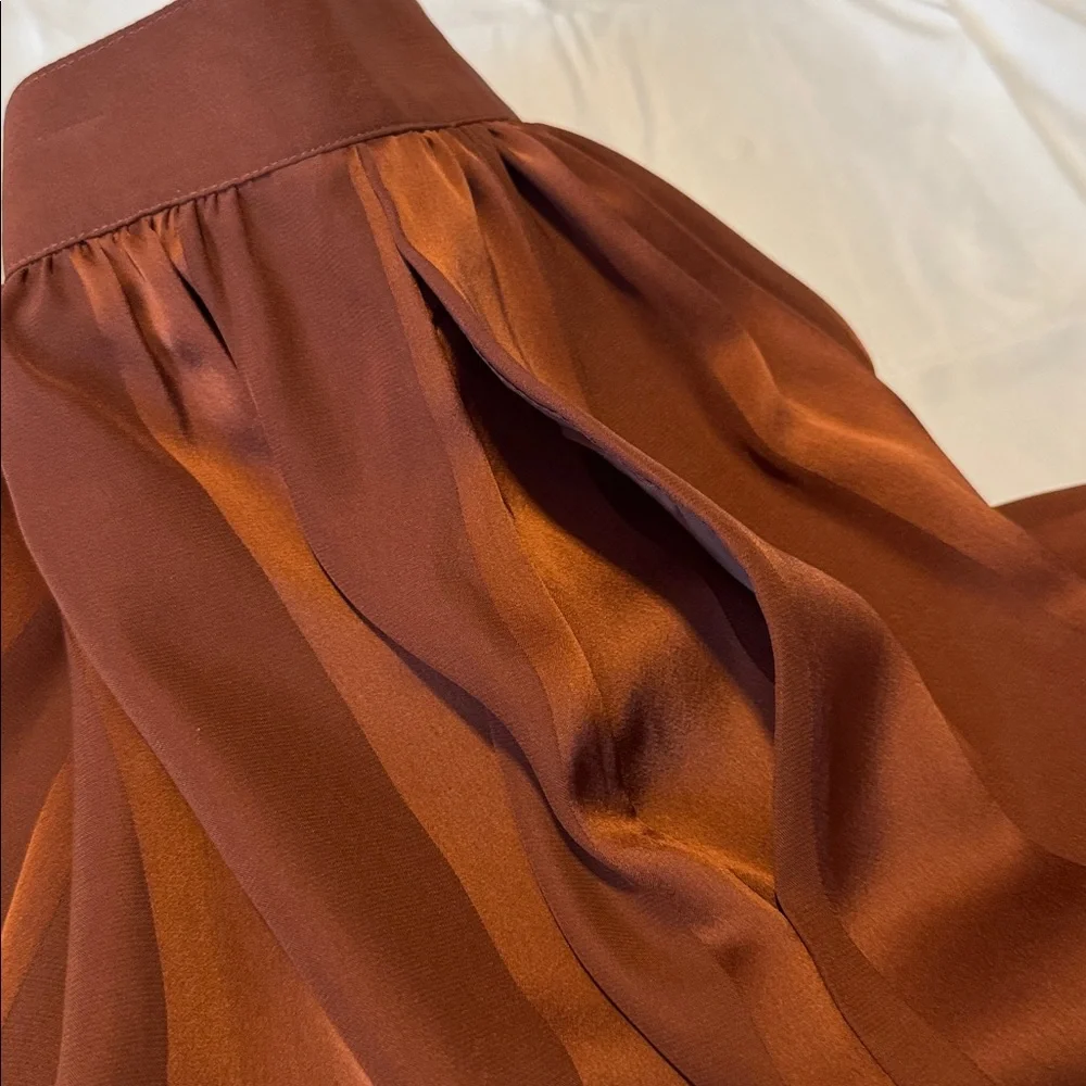 NWT Vintage Prophecy Burnt Orange Polyester Striped Skirt - NEW WITH TAGS! 1989